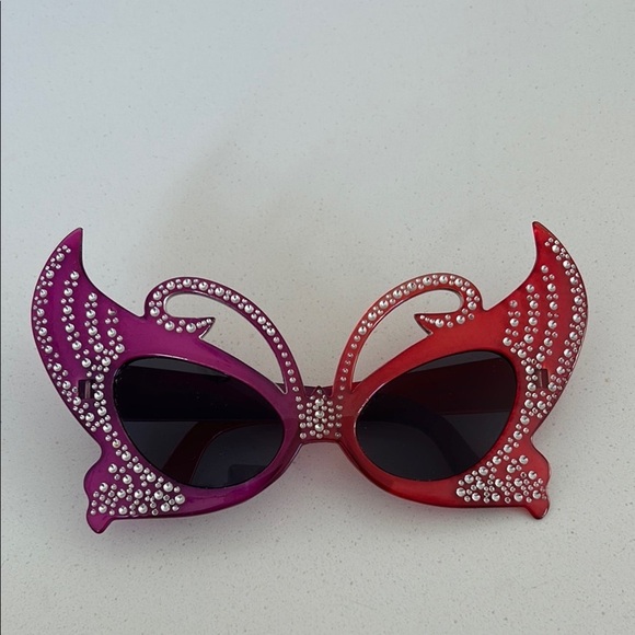 Unique Purple and Red Rhinestone Sunglasses - Picture 6 of 7